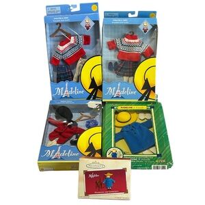 Madeline Bundle (4 Boxed Madeline Poseable Doll Outfits and  1 Madeline Ornament